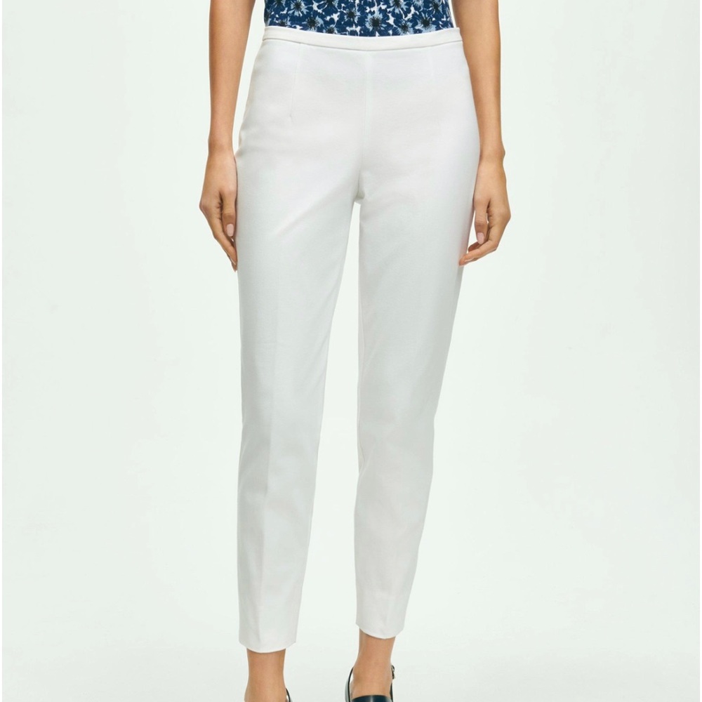 Brooks brothers stretch cotton side zip pants (natalie fit)